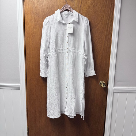 NEW Seraphine Elina Double Drawstring Shirt Dress Midi Maternity White US 10 NWT - Picture 14 of 14